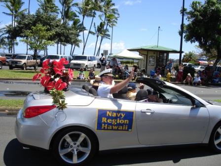Merrie Monarch Parade Navy region commander Hilo 2008